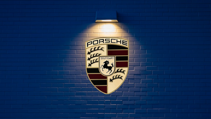 Porsche Wall Decor,Bentley Wooden Sign, Porsche emblem,Vehicle Wall Plaque, Showroom, Cars Showroom Garage,Car Emblems