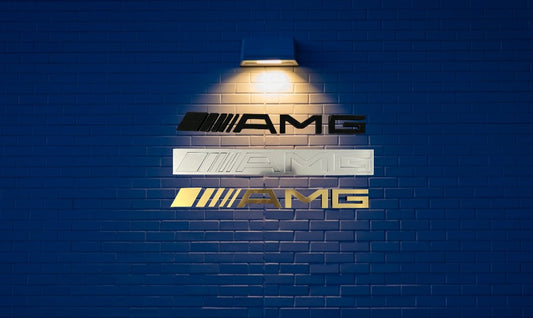 Mercedes Benz AMG Wall Decor,AMG Wooden Sign, AMG emblem,Vehicle Wall Plaque, Showroom, Cars Showroom Garage,Car Emblems