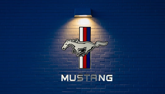 Ford Mustang Wall Decor,Bentley Wooden Sign, Ford Mustang emblem,Vehicle Wall Plaque, Showroom, Cars Showroom Garage,Car Emblems