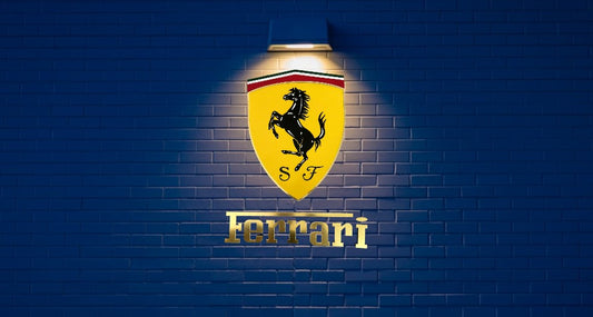 Ferrari Wall Decor,Dodge Wooden Sign, Ferrari emblem,Vehicle Wall Plaque, Showroom, Cars Showroom Garage,Car Emblems