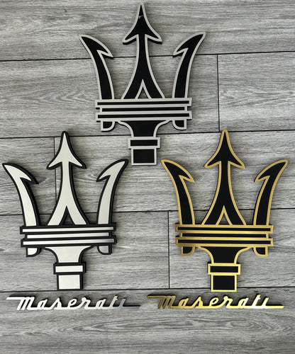 Maserati Wall Decor,Maserati Wooden Sign, Maserati emblem,Vehicle Wall Plaque, Showroom, Cars Showroom Garage,Car Emblems