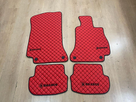 For all Brabus Model Special Design Leather Custom Car Mat 4x