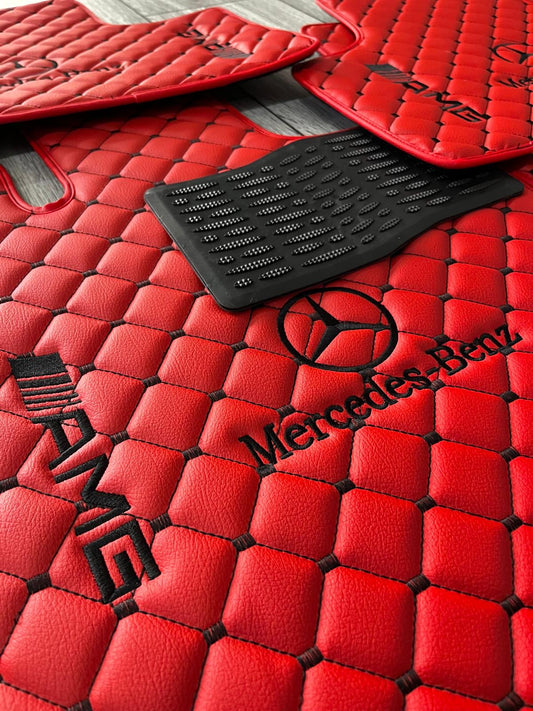 For all Mercedes Benz AMG Luxury Leather Custom Car Mat 4x