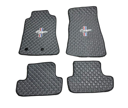 For all Ford Mustang Special Design Luxury Leather Custom Car Mat 4x