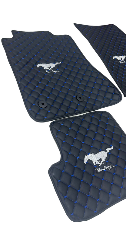 For all Ford Mustang Luxury Leather Custom Car Mat 4x
